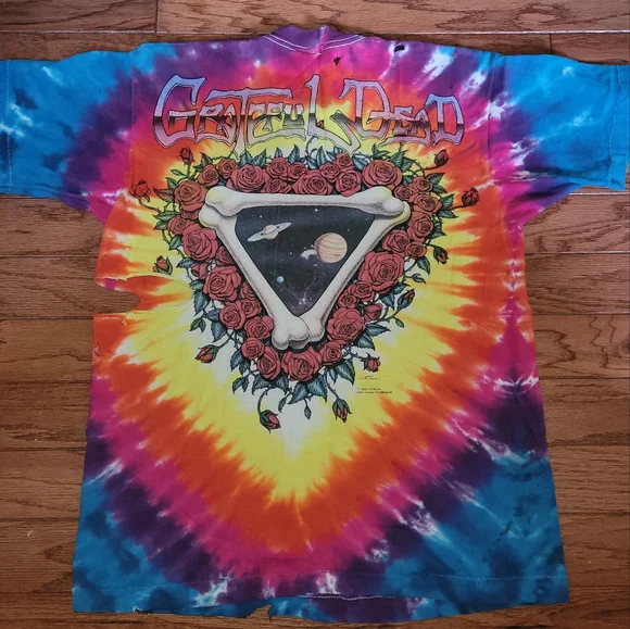 Vintage 1992 Greatful Dead Space your face t shirt sz L Thrashed - Picture 3 of 6